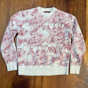 Strivers Row Men's Sweatshirt M Cotton Koi Fish Pullover Distressed Crew neck P9